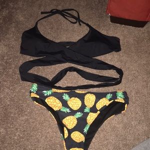 Romwe pineapple bathing suit